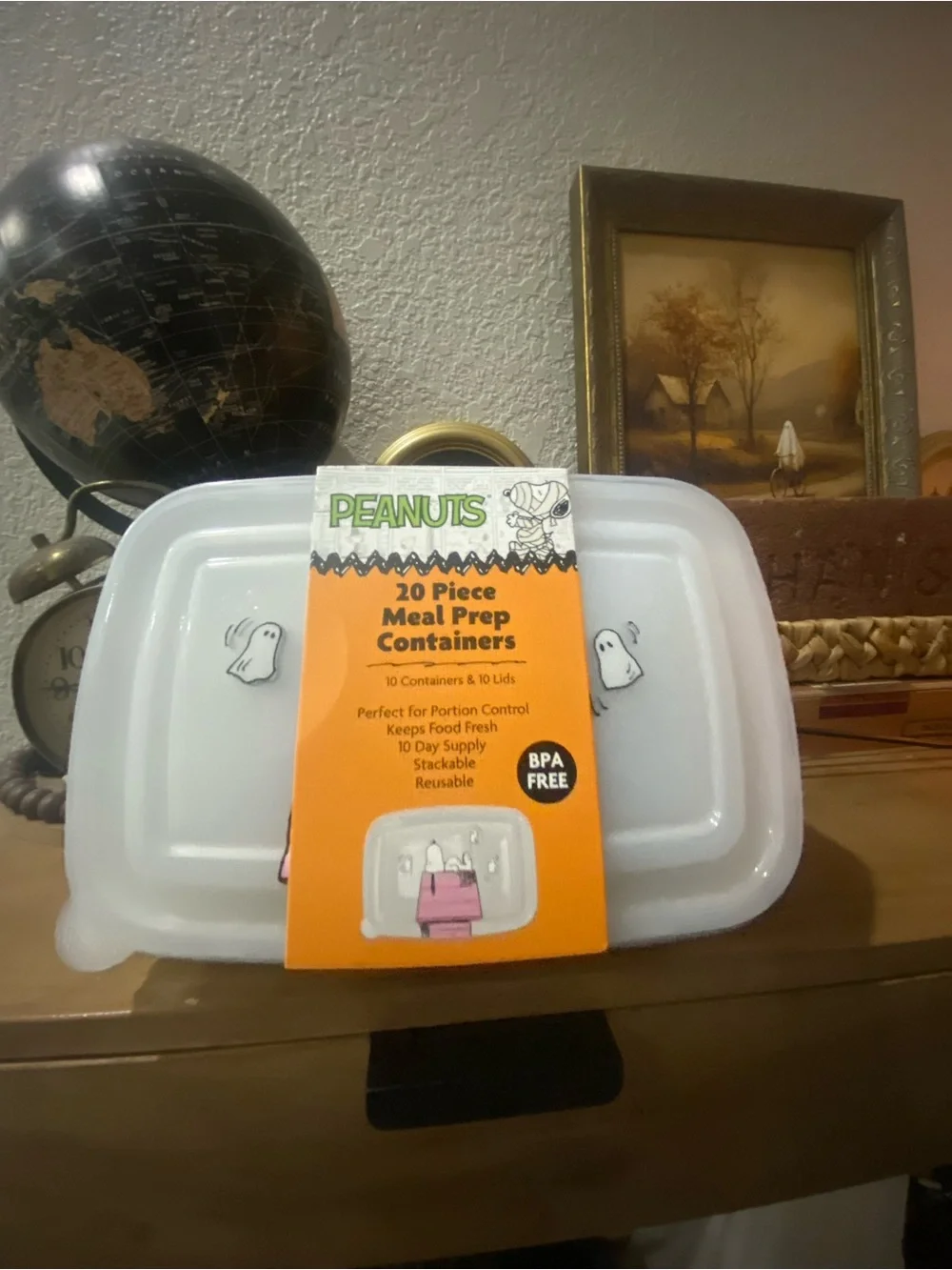 Peanuts Black Meal Prep Containers with Clear Lids - 20 Piece Set
